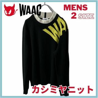 【カシミヤあったか】WAAC カシミヤニットプルオーバー　メンズ　サイズ３(ウエア)