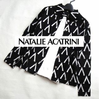 【送料込】◆NATALIE ACATRINI◆ ブラック 長袖 総柄 シャツ(シャツ/ブラウス(長袖/七分))