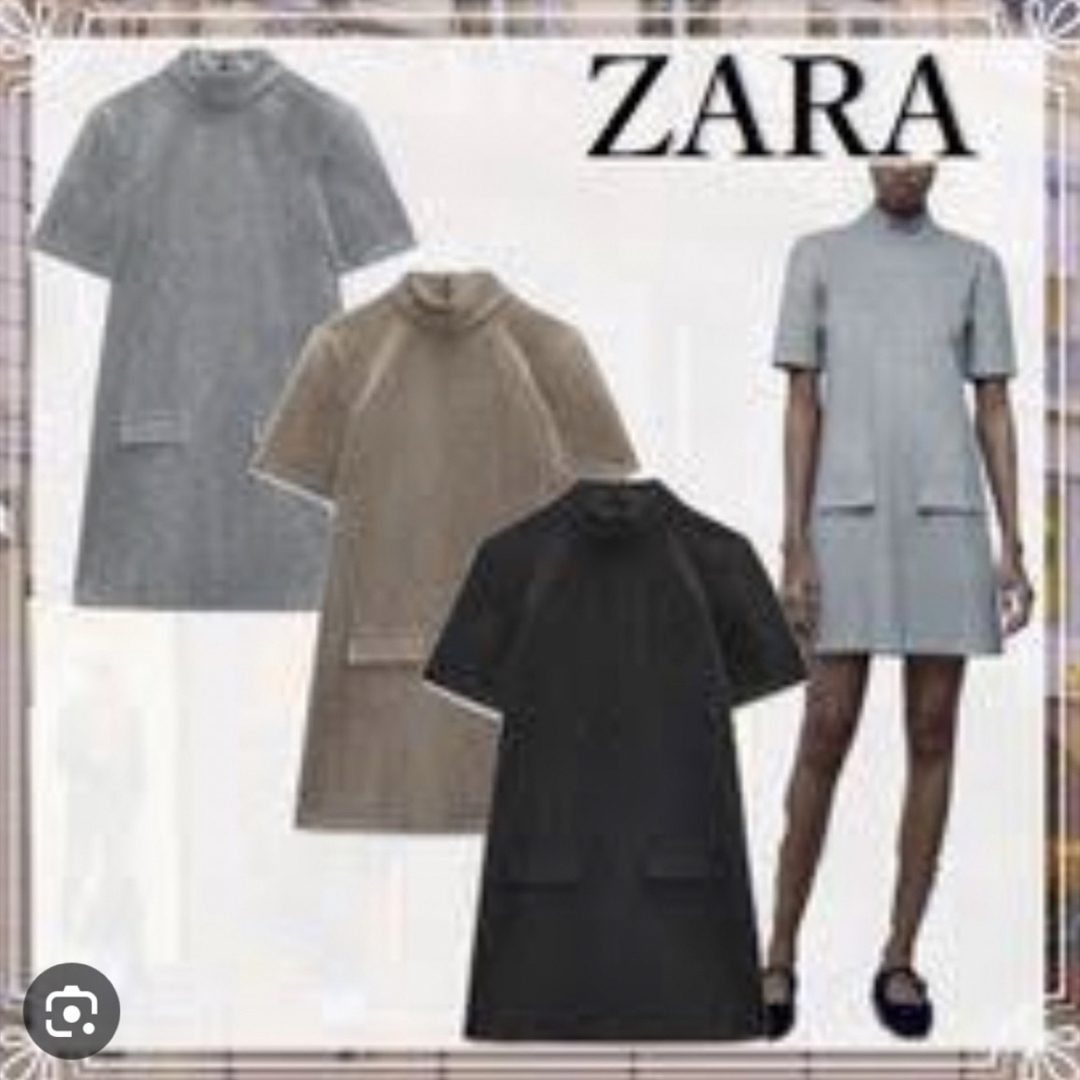 ZARA - ポケットハイネックワンピースの通販 by ぽんぽこ's shop ZARA - ポケットハイネックワンピースの通販 by ぽんぽこ's shop