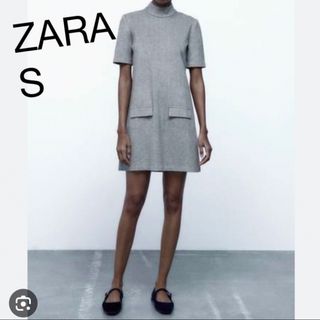 ザラ(ZARA)のポケットハイネックワンピース(ミニワンピース)