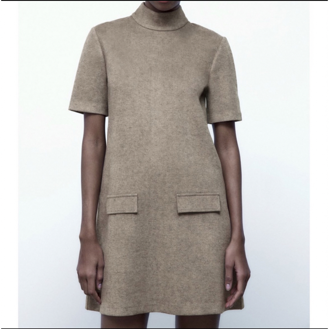ZARA - ポケットハイネックワンピースの通販 by ぽんぽこ's shop ZARA - ポケットハイネックワンピースの通販 by ぽんぽこ's shop