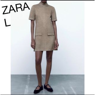 ザラ(ZARA)のポケットハイネックワンピース(ミニワンピース)