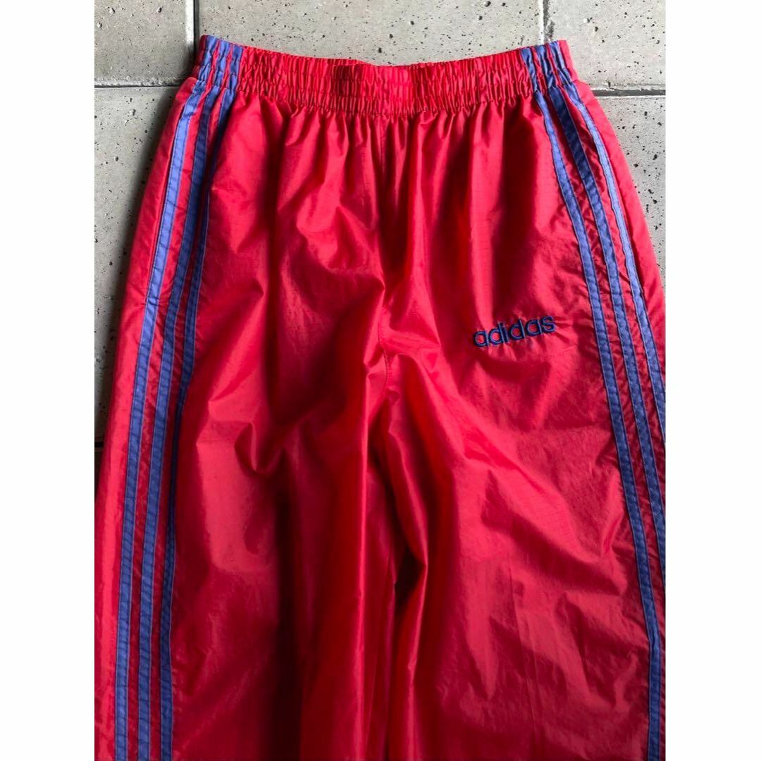 90s-00s adidasアディダス ナイロン トラック パンツ L 赤 2