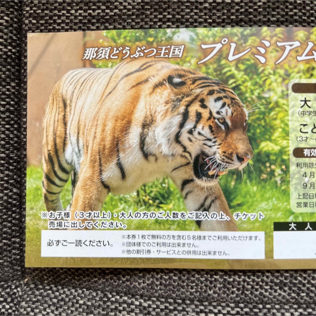 那須どうぶつ王国　子供無料　大人割引　ラクマ便 チケットの施設利用券(動物園)の商品写真