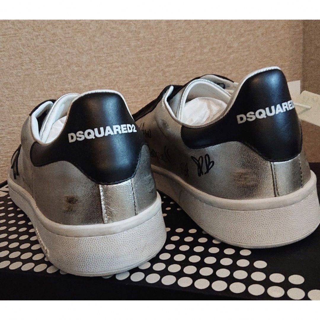 新品　DSQUARED2 ディースクエアード　メタリックスニーカー シルバー