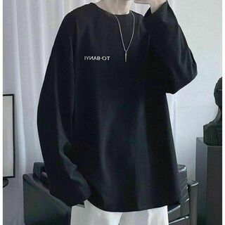 ロングスリーブ 長袖 Tシャツ　ユニセックス　ブラック　2XLサイズ　新品(Tシャツ/カットソー(七分/長袖))