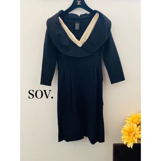 美品✨ Sov. ソブ ボンディングジャージ ワンピース ブラック 38-