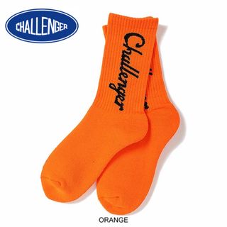 チャレンジャー　CHALLENGER LOGO SOCKS ソックス　オレンジ(ソックス)