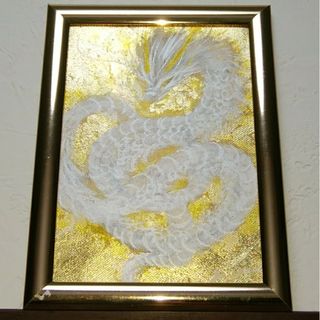 風水開運絵画＊神々の唱（うた）～白龍～金運財運　人間関係　浄化　優しさ　縁つなぎ(置物)