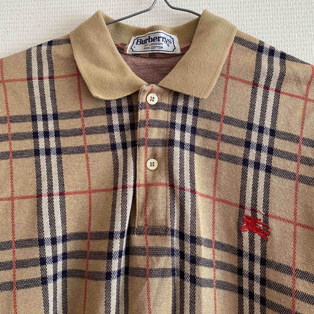 90s L バーバリー ノバチェック BURBERRY ポロシャツ　ニット