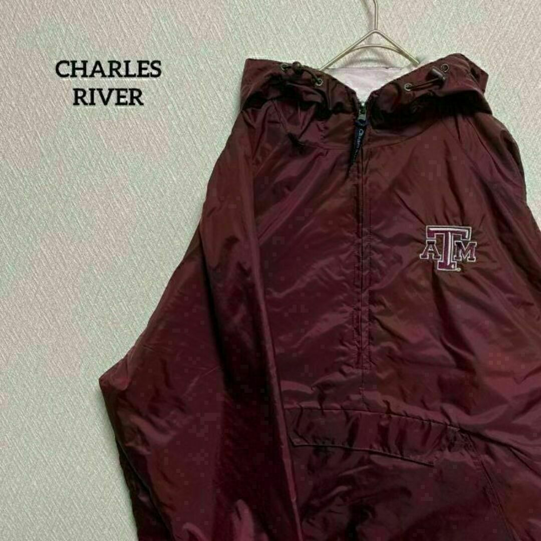 CHARLES RIVER チャールズリバー プルオーバー ハーフジップ ロゴ