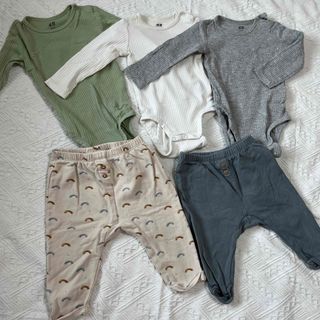 ザラキッズ(ZARA KIDS)のZARA H&M  ロンパース&ズボンセット 74  6-9m男の子　女の子(パンツ)