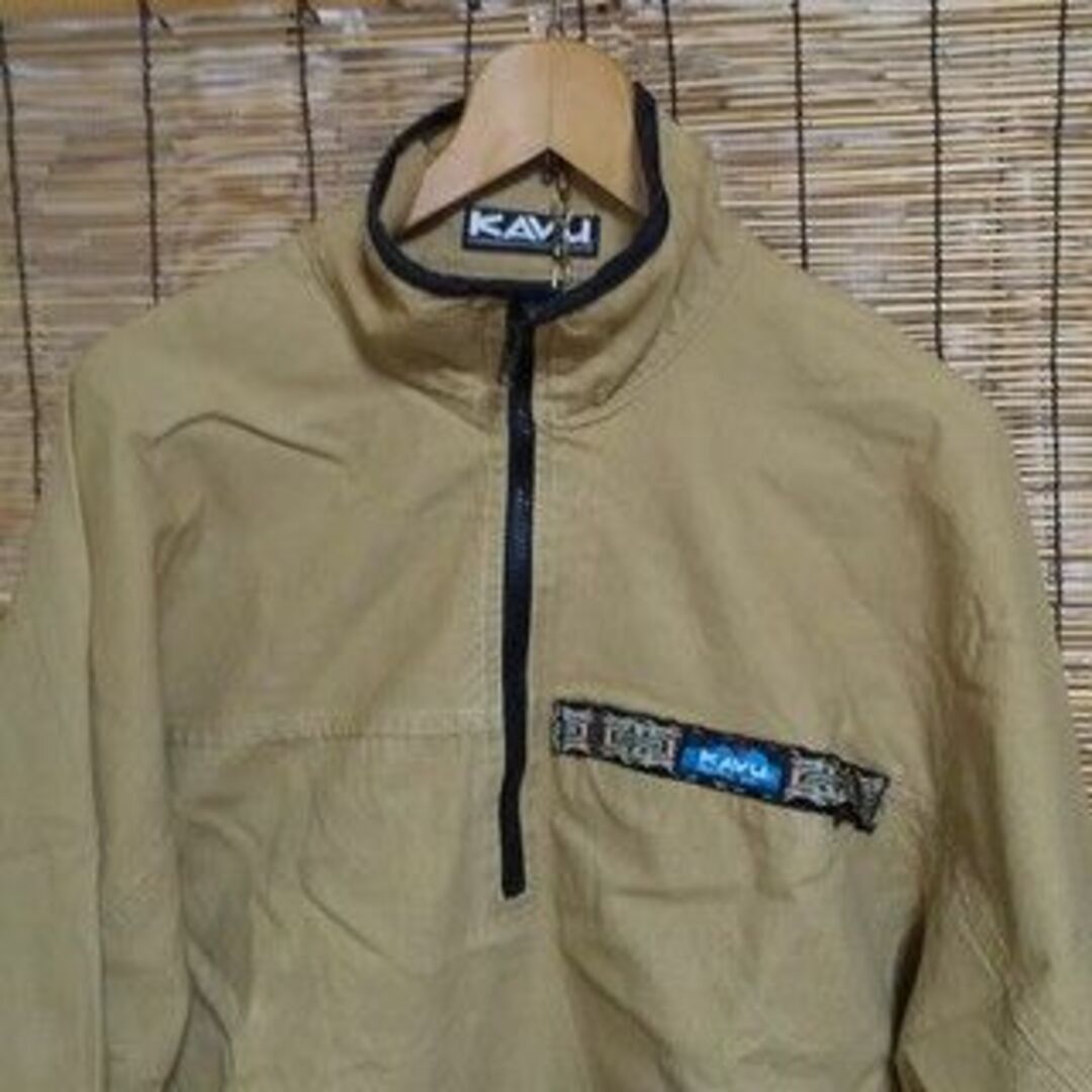 KAVU カブー スローシャツ ハーフジップ カーキ M　米国製