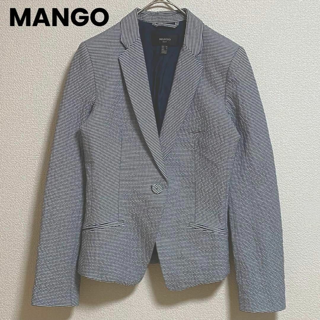 MANGO(マンゴ)のst34 MANGO マンゴー ジャケット カジュアル 薄手 シンプル ボーダー レディースのジャケット/アウター(テーラードジャケット)の商品写真