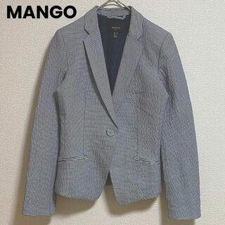 マンゴ(MANGO)のst34 MANGO マンゴー ジャケット カジュアル 薄手 シンプル ボーダー(テーラードジャケット)