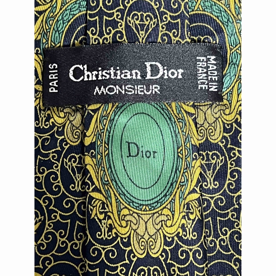 Christian Dior(クリスチャンディオール)の✨美品✨ Christian Dior ブラック イエロー グリーン 総柄 メンズのファッション小物(ネクタイ)の商品写真