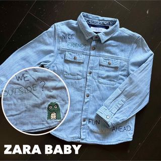 ザラキッズ(ZARA KIDS)のZARA BABY 104cm 刺繍ダンガリーシャツ(ブラウス)