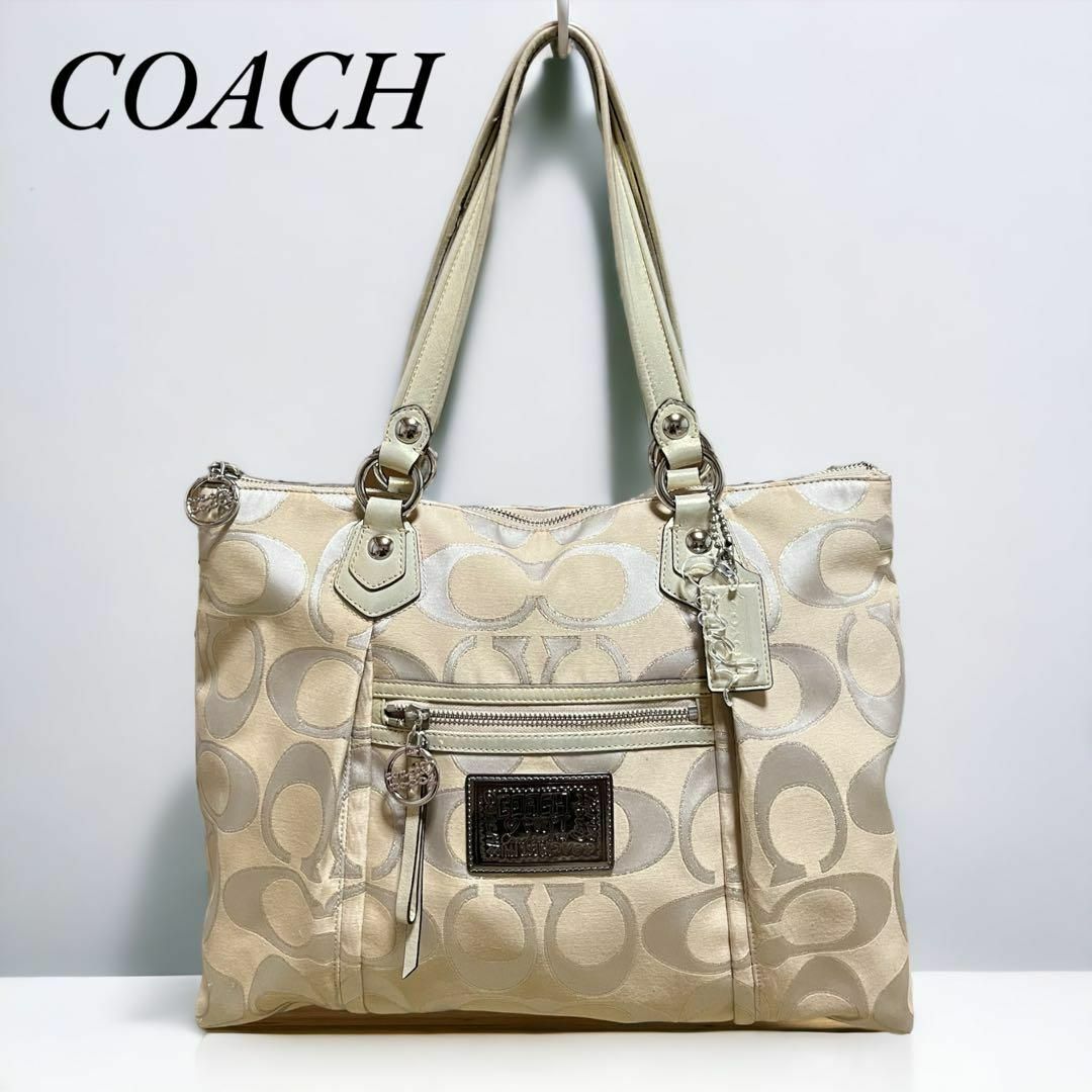 COACH POPPY トートバッグ 大容量 キラキラチャーム付き