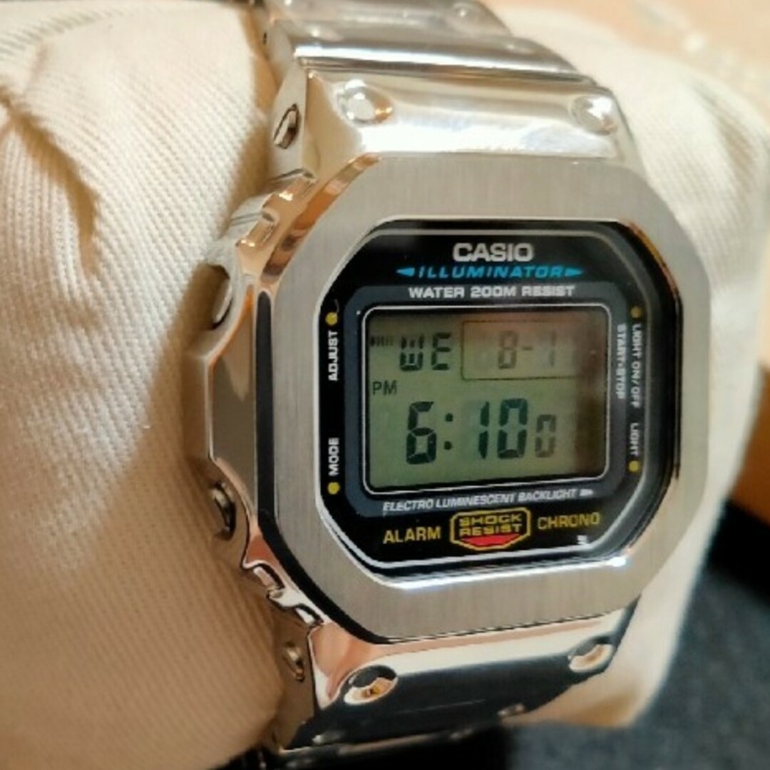 G-SHOCK - G-shock シルバー メタルカスタム本体付 DW5600の通販 G-SHOCK - G-shock シルバー メタルカスタム本体付 DW5600の通販