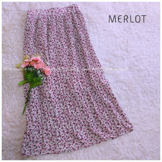 メルロー(merlot)の《merlot》くしゅくしゅヴィンテージフラワースカート(ロングスカート)