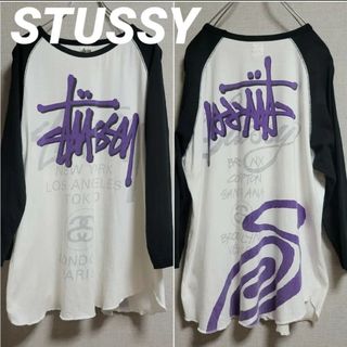 【希少】Vintage 90s STUSSY 七分丈 ラグランTシャツ 長袖