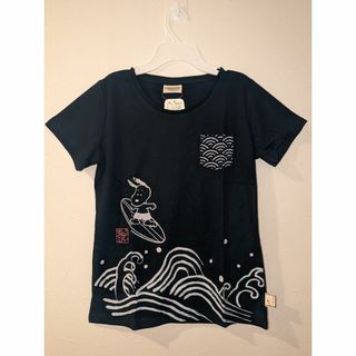 スヌーピー(SNOOPY)のスヌーピー Tシャツ 波乗り サーフィン 黒(Tシャツ(半袖/袖なし))