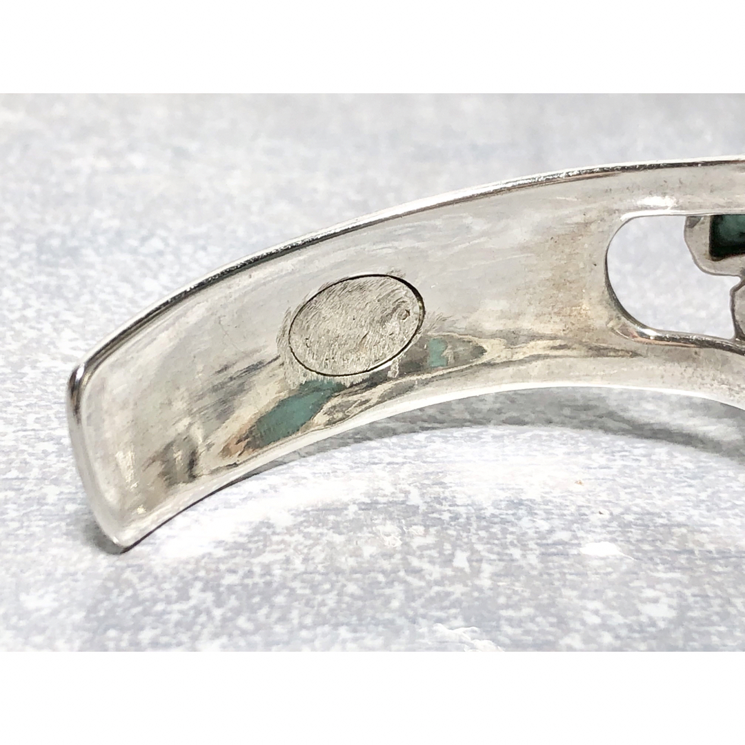 大粒 ストーン シルバー バングル ターコイズカラー silver 925 大粒 ストーン シルバー バングル ターコイズカラー silver 925