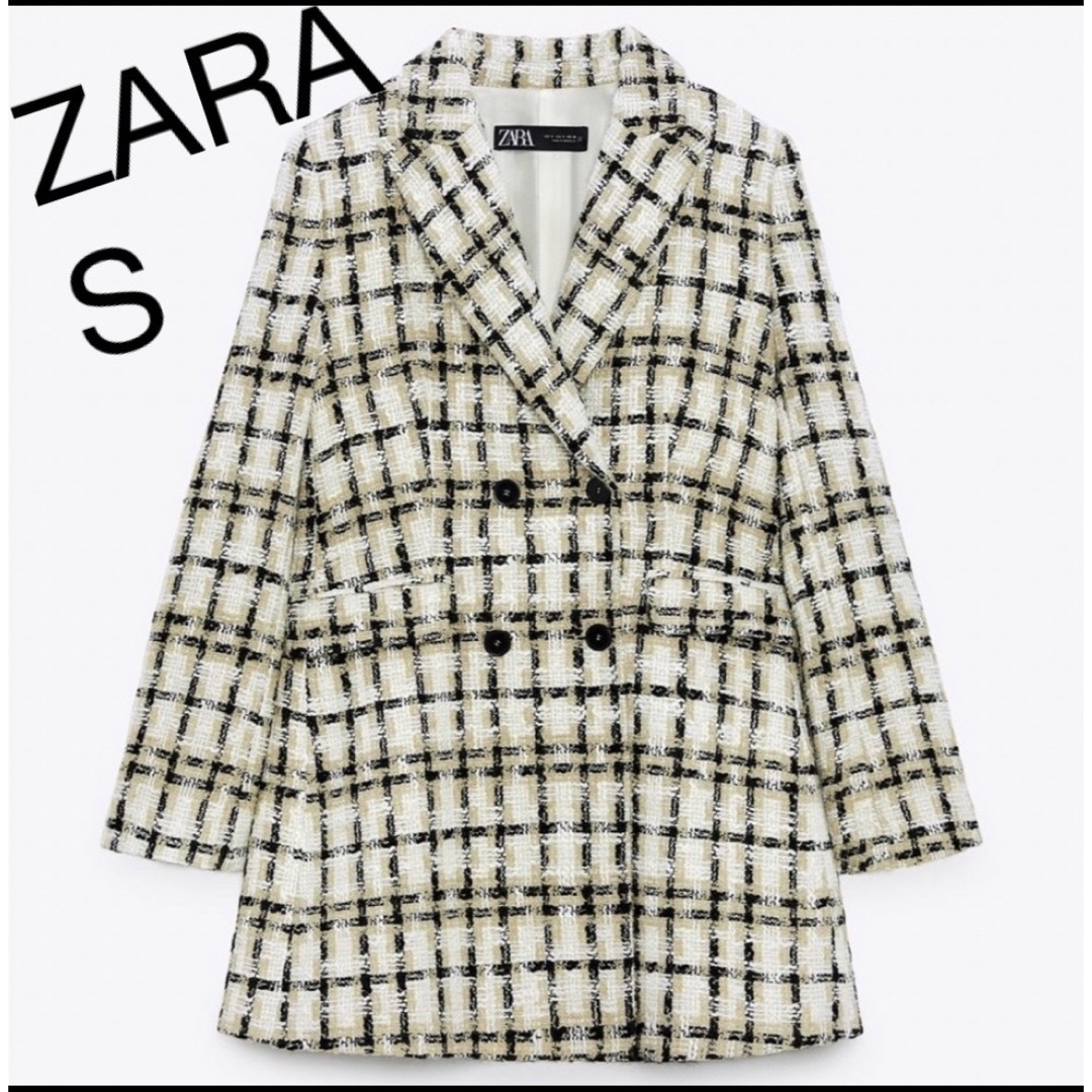 ZARA(ザラ)のロングテクスチャーチェックブレザー レディースのジャケット/アウター(テーラードジャケット)の商品写真