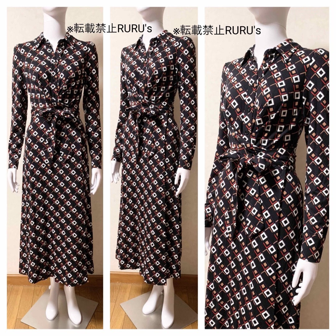 DIANE von FURSTENBERG(ダイアンフォンファステンバーグ)の新品 ダイアンフォンファステンバーグ ジオメトリック柄 ロングラップワンピース レディースのワンピース(ロングワンピース/マキシワンピース)の商品写真