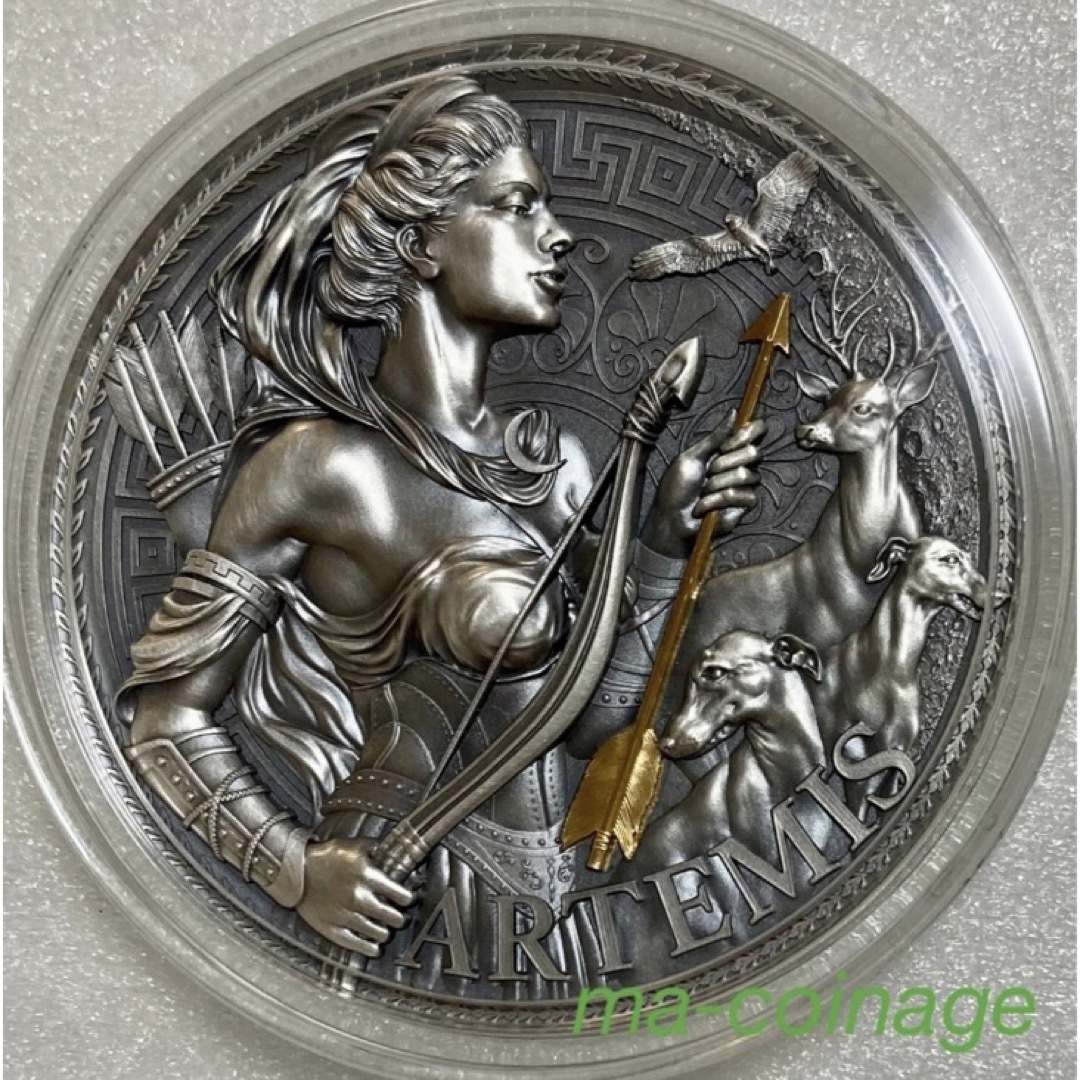 偉大なるギリシャ神話（10）アルテミス　３オンス銀貨アンティーク