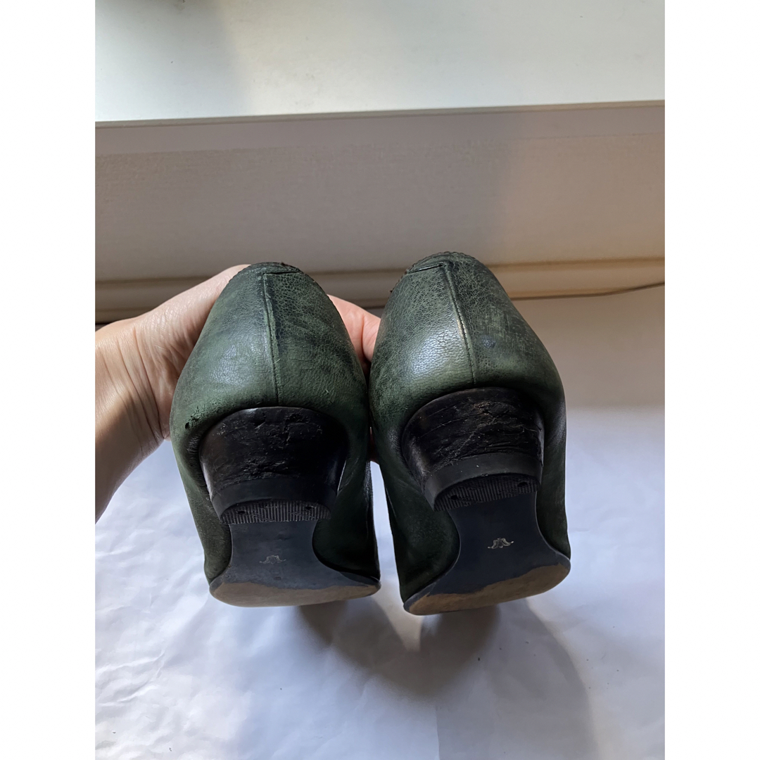 ヴィンテージ　ウッドビーズ　ビジューパンプス レディースの靴/シューズ(ハイヒール/パンプス)の商品写真