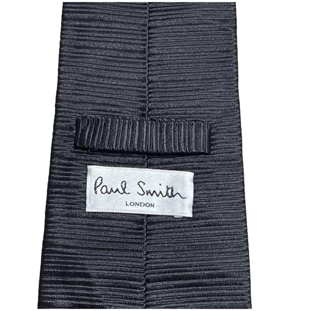 Paul Smith - Paul Smith ネクタイ 光沢 ブラック ソリッド シルク100