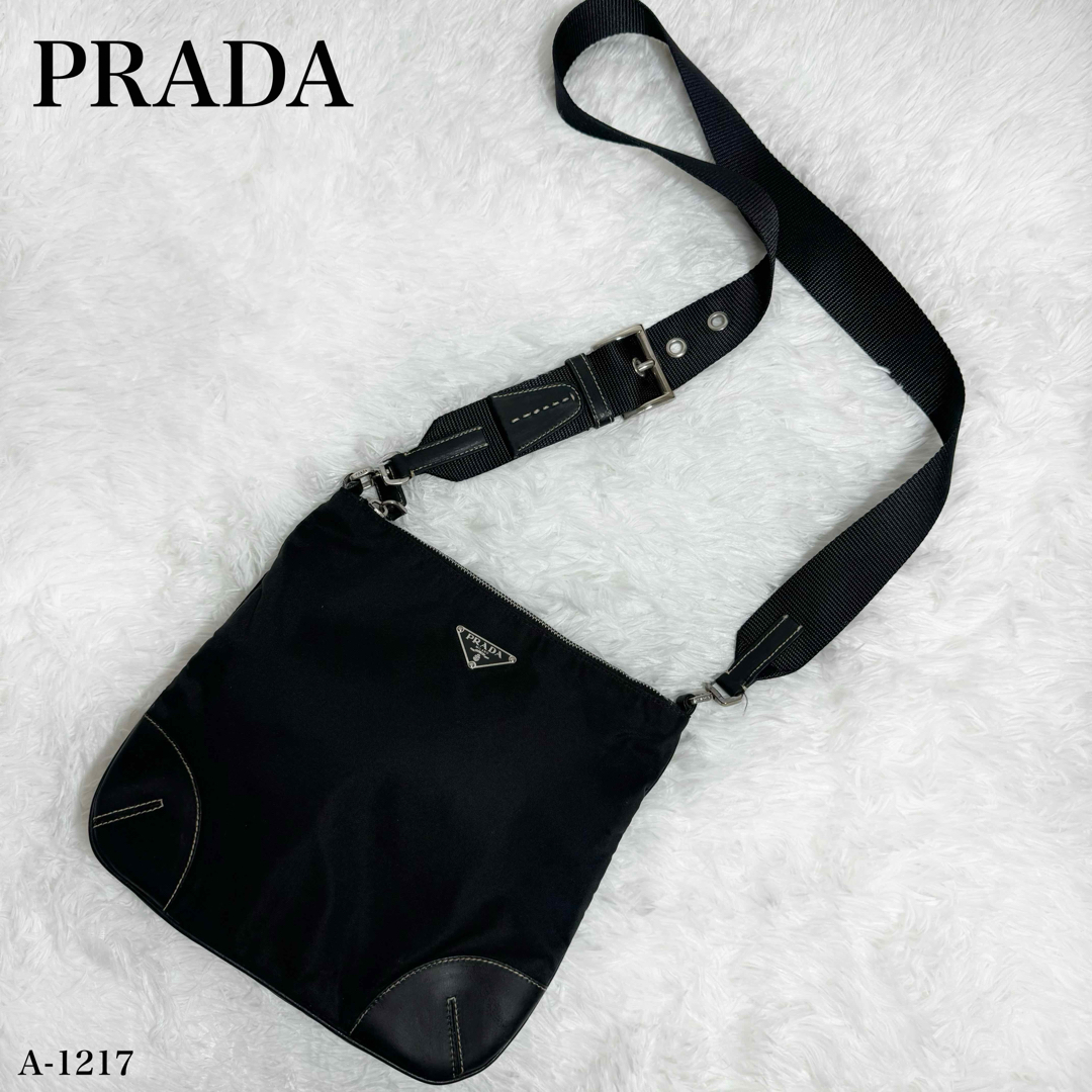 PRADA - 美品✨PRADA プラダ 三角ロゴ ショルダーバッグ テスート