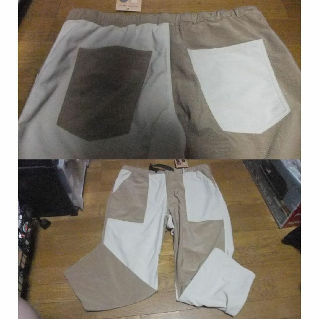 新品 クレイジーカラー バイカラー コーデュロイ パンツ ズボン 3L ベージュ メンズのパンツ(スラックス)の商品写真
