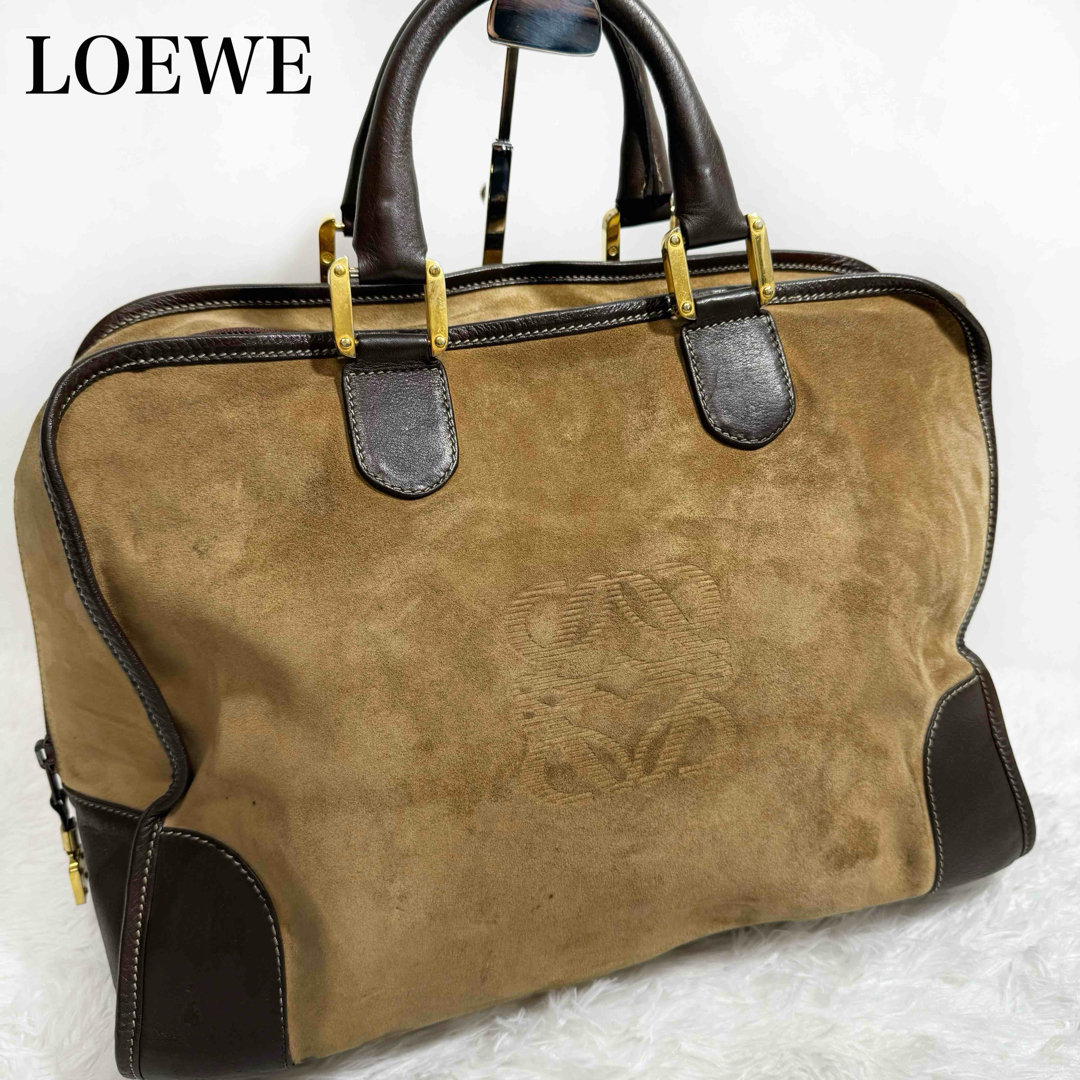 美品✨LOEWE ロエベ　アナグラム　アマソナ　ハンドバッグ　スエード　大容量KのLOEWE