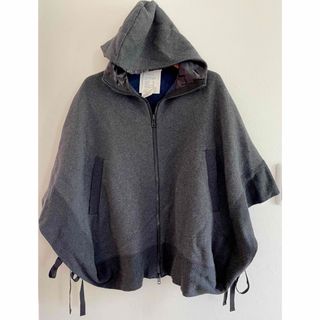 【美品】sacai luck サカイラック ジップポンチョ グレー