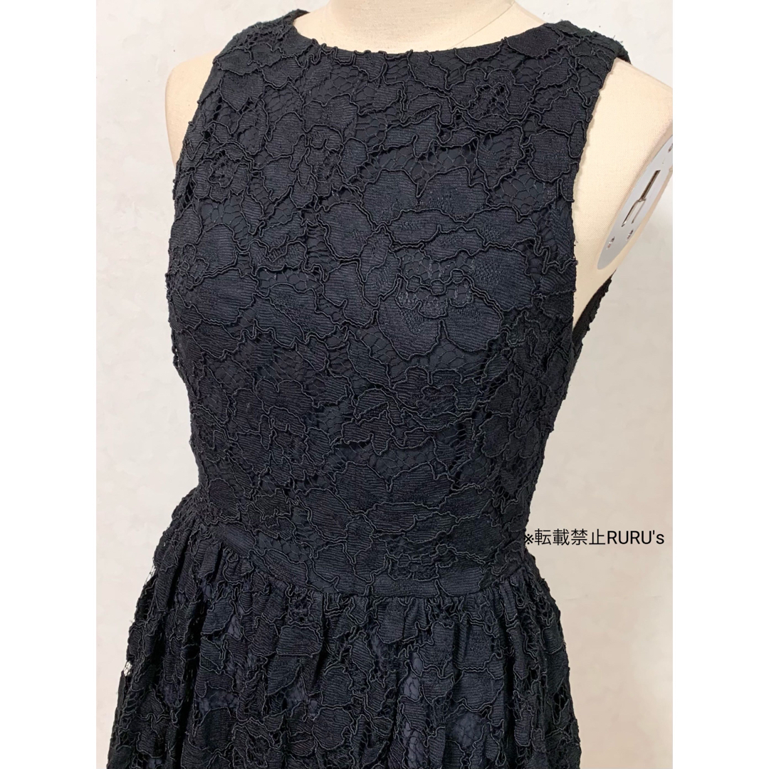 新品 alice+olivia 刺繍レース フィット&フレア ワンピースドレス黒
