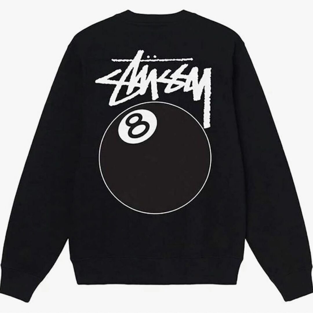 【新品タグ付】STUSSY 8BALL CREW トレーナー　スウェット　黒　L