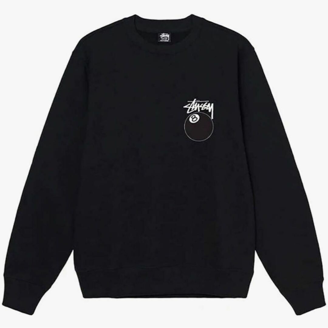 【新品タグ付】STUSSY 8BALL CREW トレーナー　スウェット　黒　L