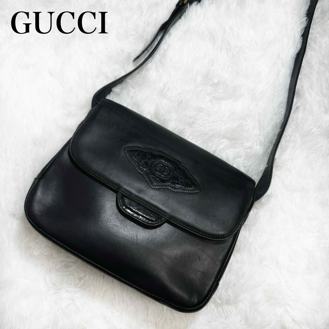 Gucci - 超美品✨GUCCI オールドグッチ インターロッキング クロコ