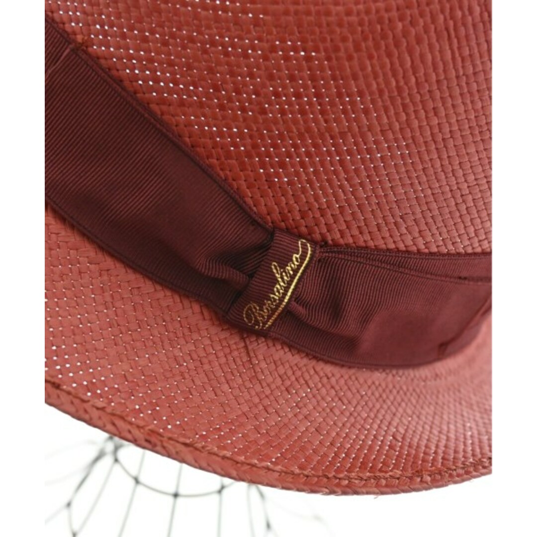 Borsalino ボルサリーノ ストローハット 60 赤 【古着】-