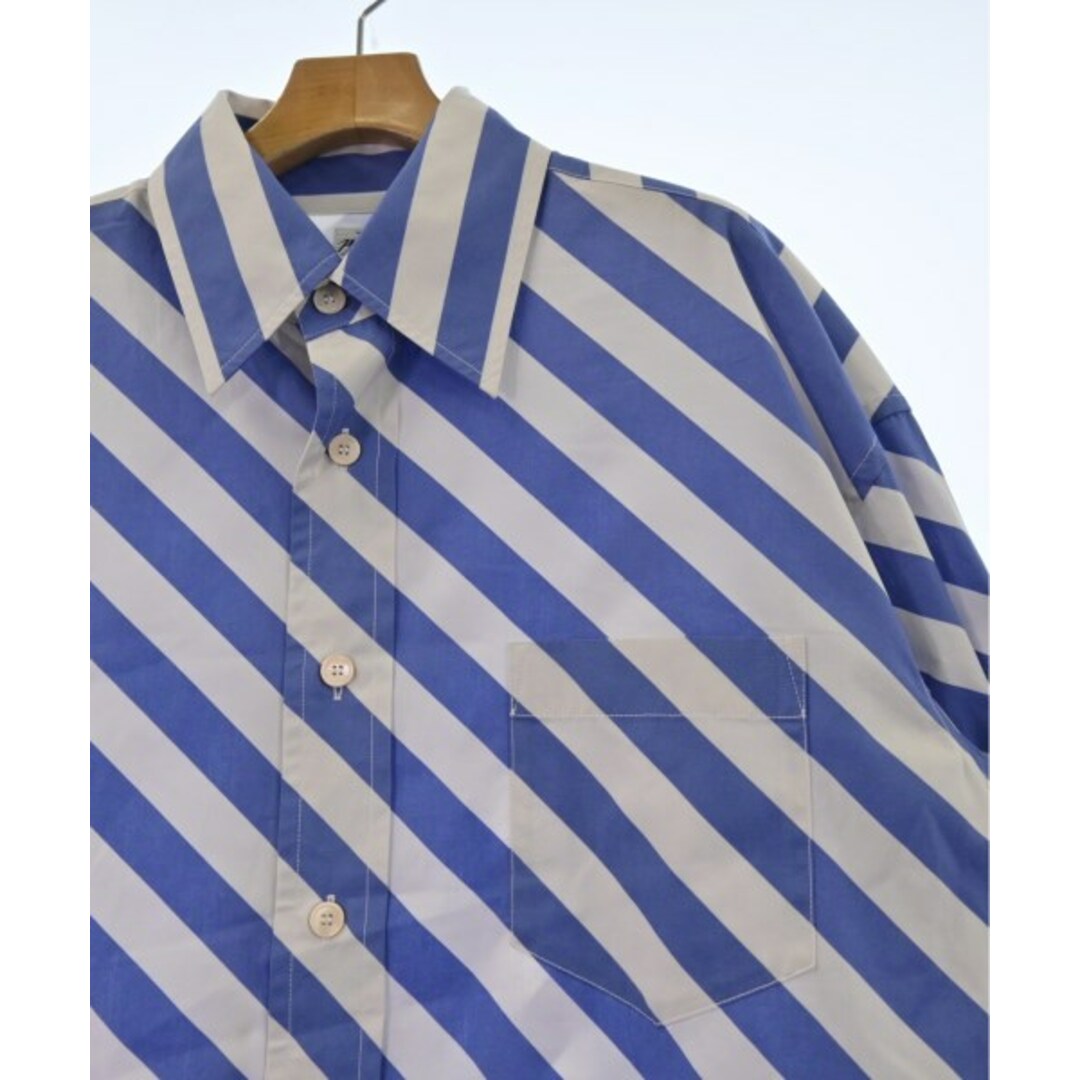 MARNI マルニ カジュアルシャツ 50(XL位) 青x白系(ボーダー) 【古着】【中古】
