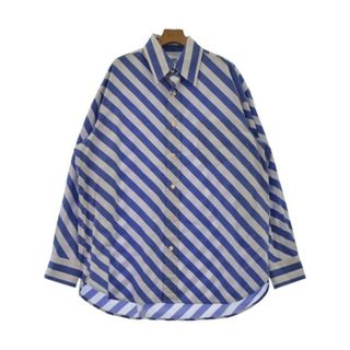 マルニ(Marni)のMARNI マルニ カジュアルシャツ 50(XL位) 青x白系(ボーダー) 【古着】【中古】(シャツ)