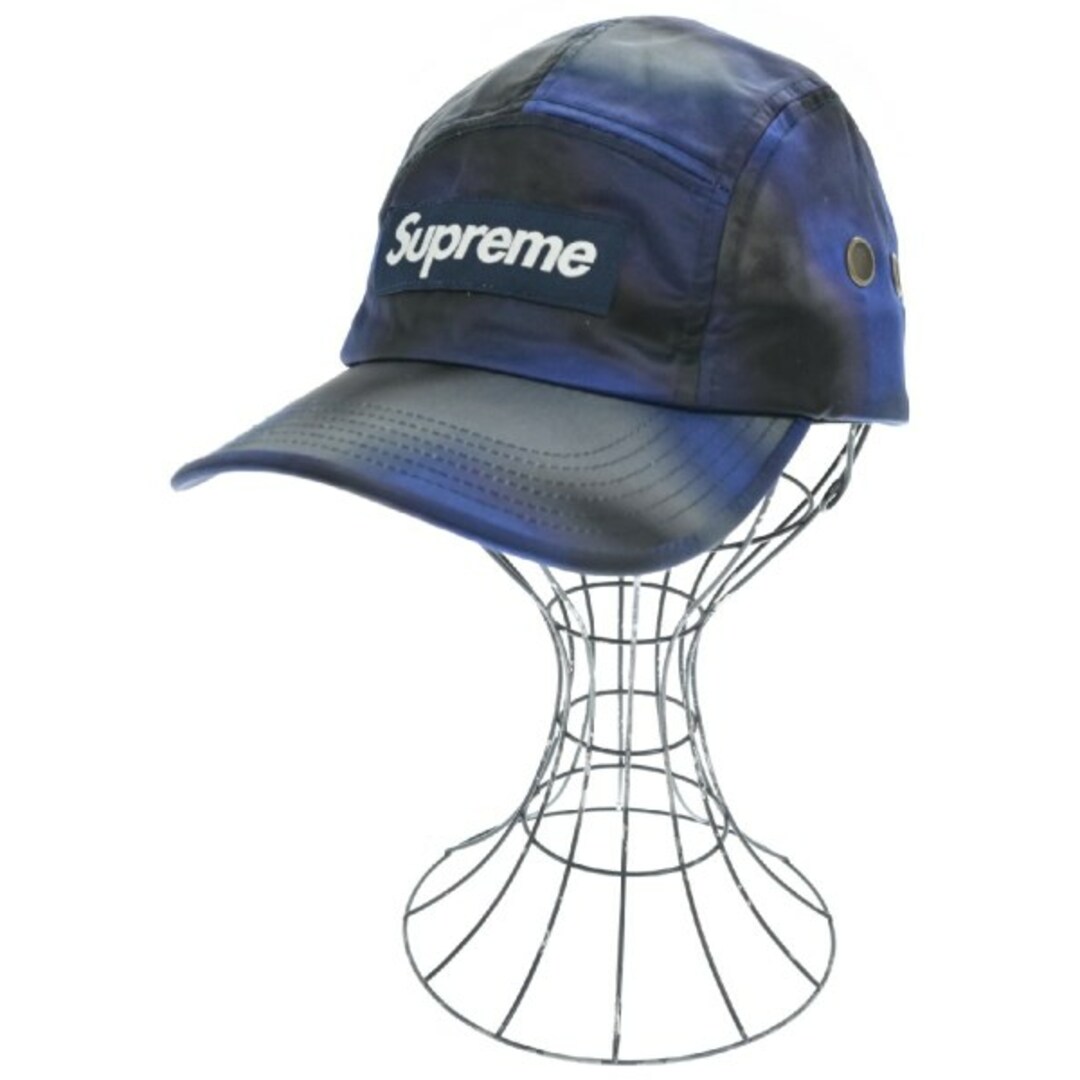 Supreme シュプリーム キャップ - グレー系x紺系x赤等(総柄)