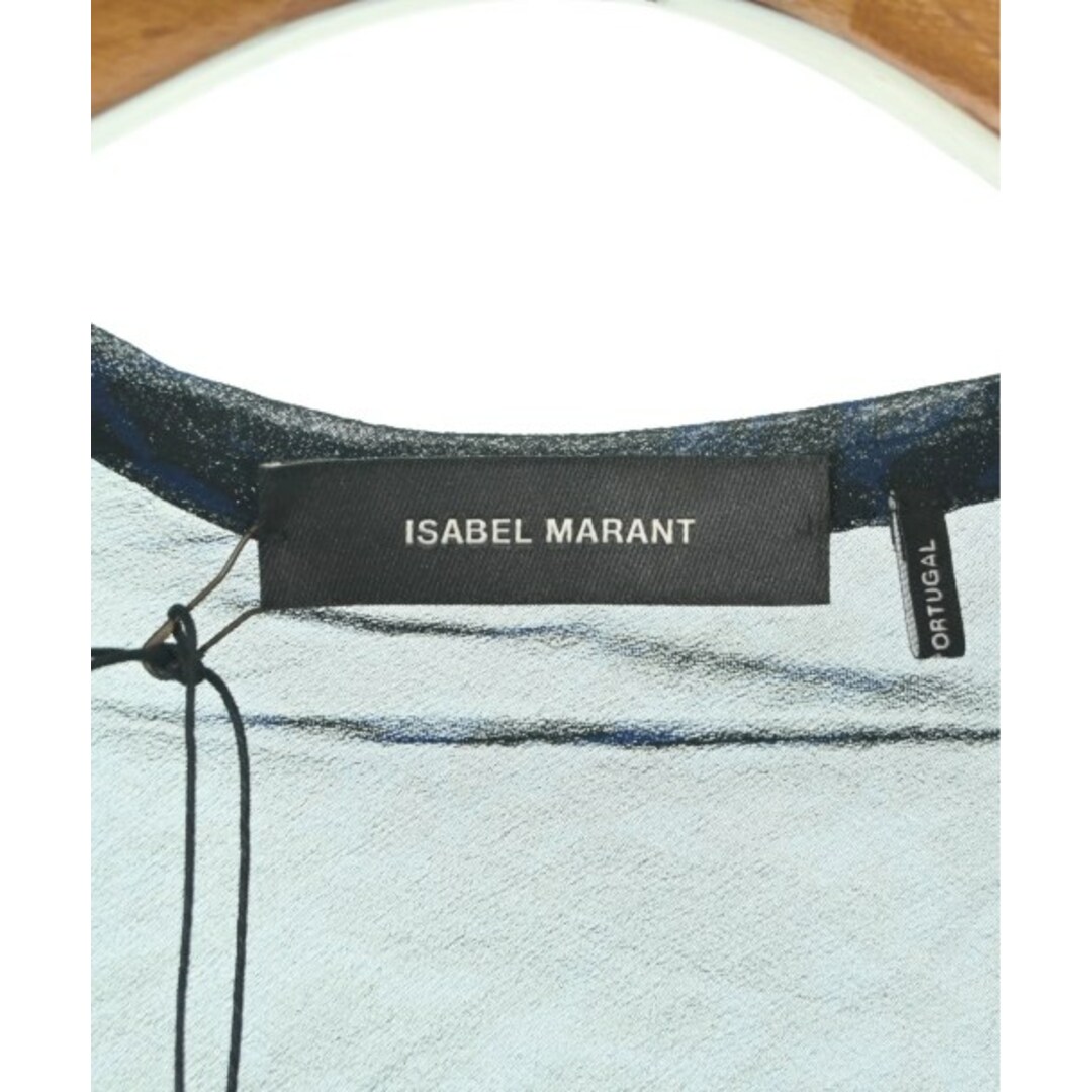 ISABEL MARANT ブラウス 36(XS位) 黒x青(総柄)