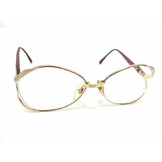 ディオール(Dior)のChristianDior クリスチャンディオール 度入り メガネ 眼鏡 めがね レディース ゴールド系×レッド系 DD2614(その他)