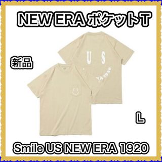 ニューエラー(NEW ERA)のNEWERA ニューエラ　半袖 ポケット Tシャツ Smile 新品　L(Tシャツ/カットソー(半袖/袖なし))