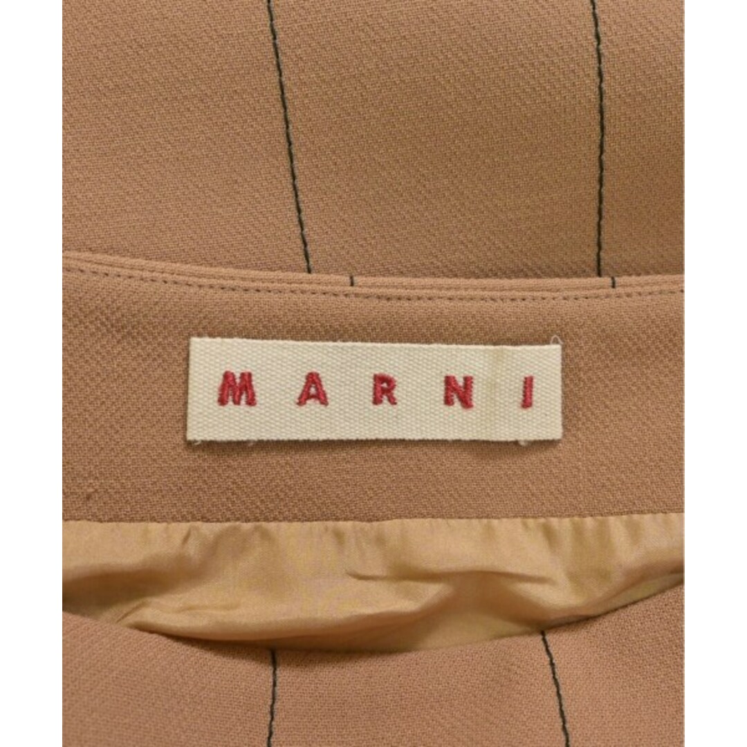 MARNI マルニ ひざ丈スカート 38(S位) ベージュx紺(ストライプ)