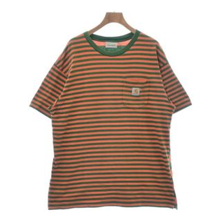 カーハート(carhartt)のCarhartt カーハート Tシャツ・カットソー L オレンジx緑(ボーダー) 【古着】【中古】(Tシャツ/カットソー(半袖/袖なし))