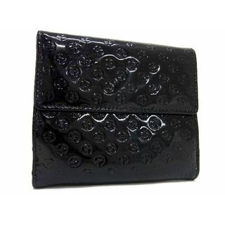 ジョルジオアルマーニ(Giorgio Armani)のGIORGIO ARMANI ジョルジオアルマーニ パテントレザー 二つ折り 財布 ウォレット 札入れ 小銭入れ メンズ レディース ブラック系 DD3250(その他)